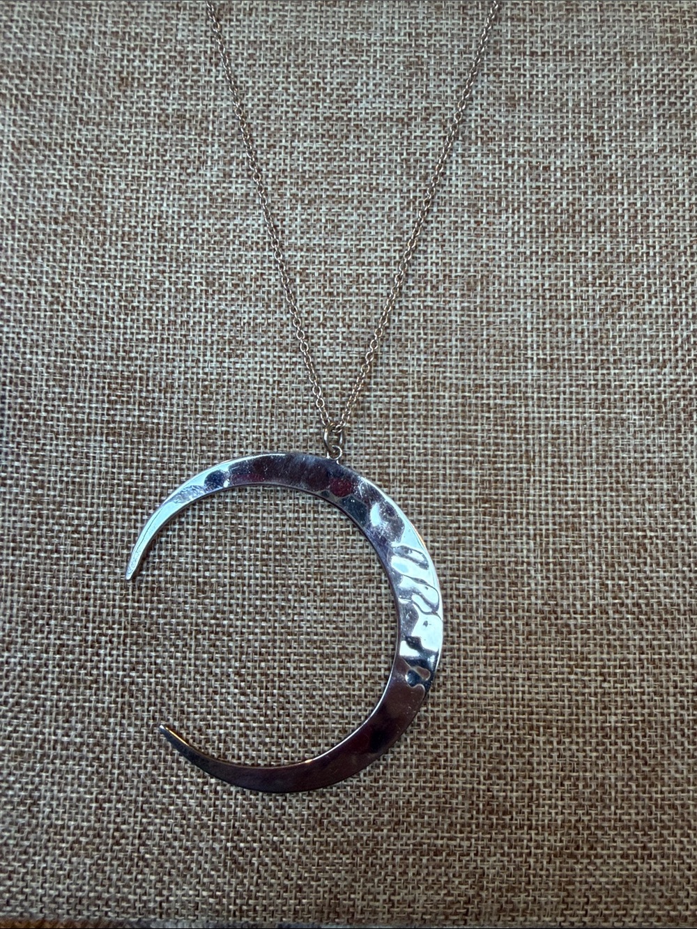 Designer RLM Sterling Silver Crescent Moon Necklace - Women Jewelry